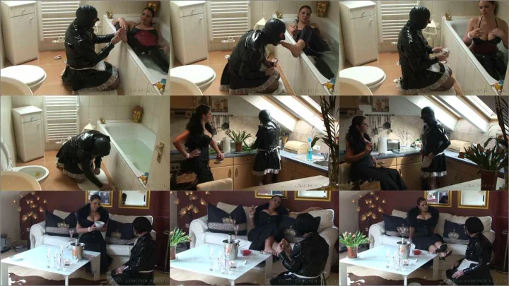 Screenshot 1 aus Humiliated The Personal Male Maid in Bizarre Rubber Hood