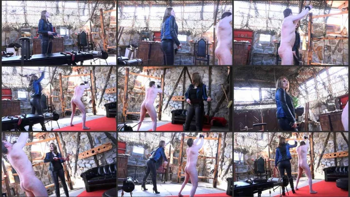 Screenshot 1 aus Mistress Cloe and Her Slave – Flogged And Belted By The Bikerlady