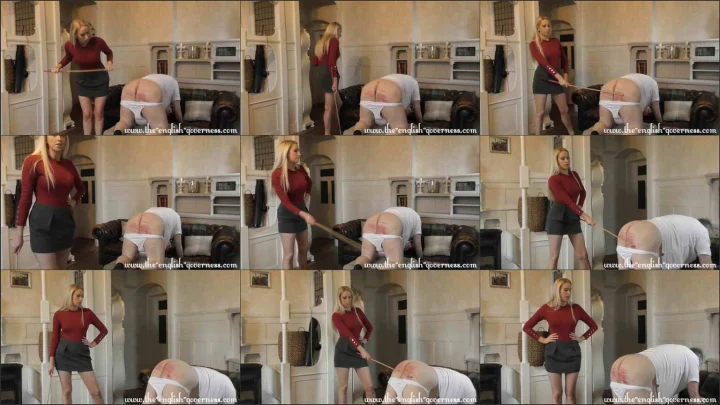 Screenshot 1 aus Governess Kenworthy Punishes the Panty SnatcHer part two Femdom Spanking Video