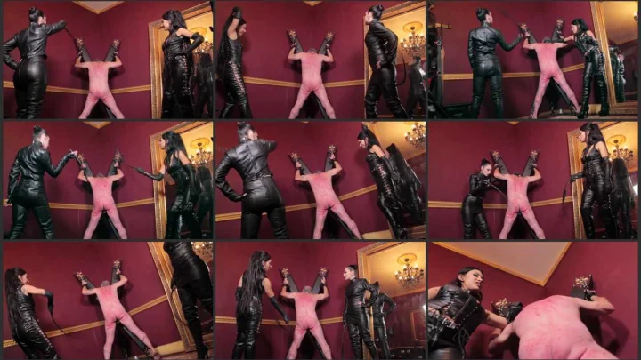Screenshot 1 aus Goddess Tangent and Cybill Troy Whipping & Corporal Punishment, Double Domina Whipping Assault