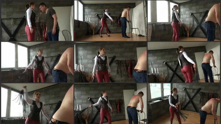 Screenshot 1 aus Germany Mistress Cloe, Whipped For Car Damaging