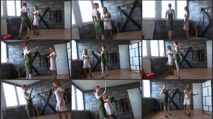 Screenshot 1 aus Germany Miss Maria, 2 Ladies Whith Canes, POV Femdom Video
