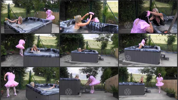 Screenshot 1 aus Mistress Nikki Humiliate Maid Molly, Hot Tub Sissy Supervision
