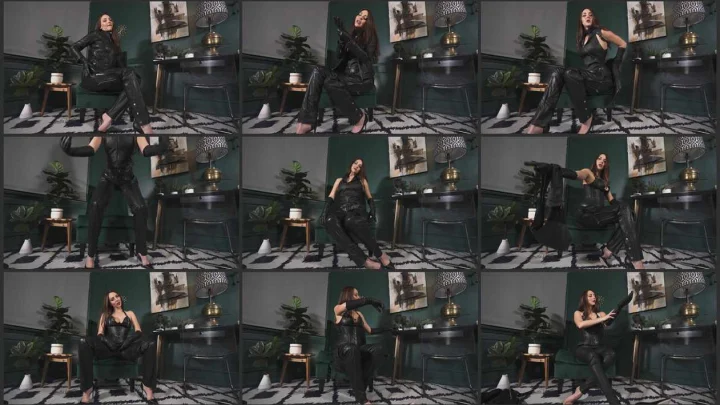 Screenshot 1 aus Leather Fetish with Stella, Committed to Leather – Stella Liberty Femdom Video