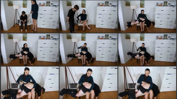 Screenshot 1 aus Spanking F/M, Grounded Again OTK Spanking – Stella Liberty Femdom Video