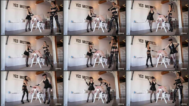 Screenshot 1 aus Double Female Corporal Punishment, Double Dungeon Domination Spanking – Stella Liberty Femdom Video