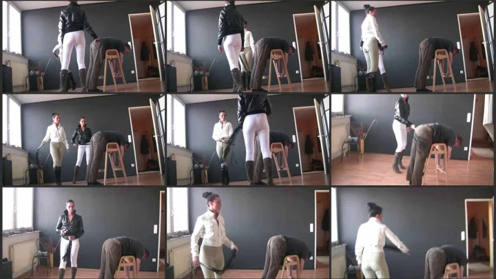 Screenshot 1 aus Thrashing a Backside – German Femdom Cassidy and Jenna Dee