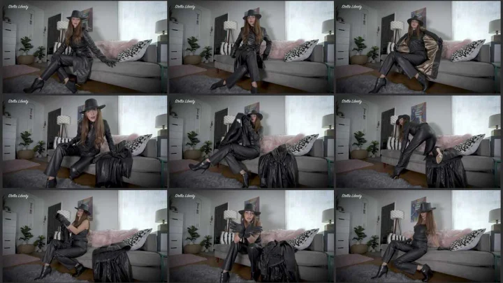 Screenshot 1 aus Leather Fetish, New Leathers – Stella Liberty Femdom Video
