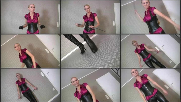 Screenshot 1 aus Leather Femdom POV, The Caning Of Your Life with Miss Yasemin