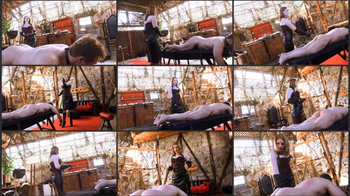 Screenshot 1 aus Extreme Domination, Caned On The Bench with Mistress Cloe