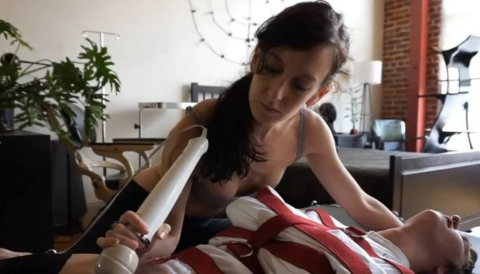 Boots, Straitjacket, Bound Orgasms and Electro Orgasms with Elise Graves and Mercy West