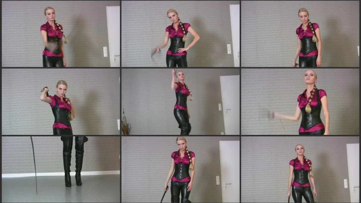 Screenshot 1 aus Femdom POV, Leather Whip Mistress with Mistress Yasemin