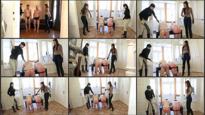 Screenshot 1 aus Very Hard Punishment Clip, Double Frustration Cropping with Mistress Nemesis and Lady Sofia