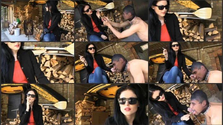 Screenshot 1 aus Smoking Humiliation, Outdoor Smoking with German Pro Dom Black Diamoond