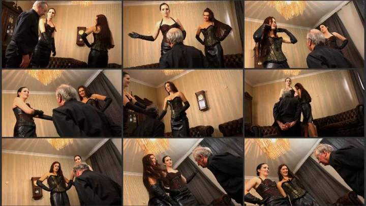 Screenshot 1 aus Double Face Slapping Domination, The Lousy Butler with Mistress Nemesis and Lady Sofia