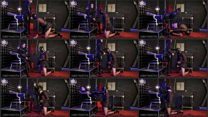 Screenshot 1 aus Sissy Training, Fishnetted Cockhole, Mistress Nikita FemDom Videos
