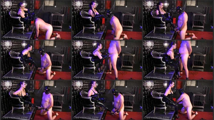 Screenshot 1 aus Gag Reflex, Gag On Gloves Cum on Shoes with Mistress Nikita