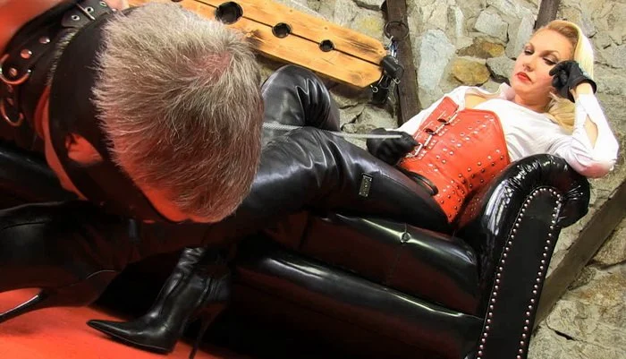 Shoe and Boot Worship, Worship my Long Boots Slave with Mistress Akella