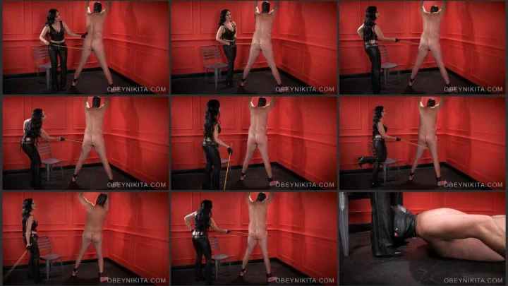 Screenshot 1 aus Corporal Punishment, Leather Caning with Mistress Nikita