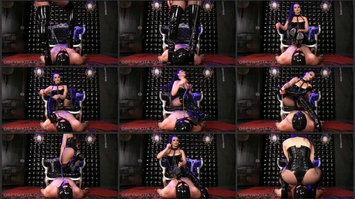 Screenshot 1 aus Boot Domination, Lick My Glossy Boots Bitch with Mistress Nikita