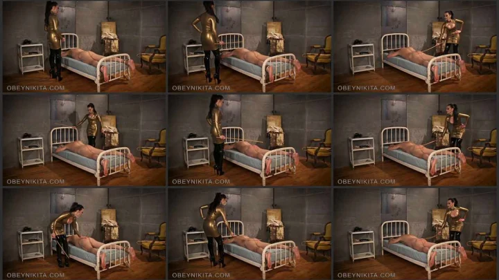 Screenshot 1 aus Latex Corporal Punishment, Cane Therapy with Mistress Nikita