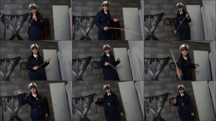 Screenshot 1 aus Femdom POV, Caned Hard By The Officer with Miss Vivian