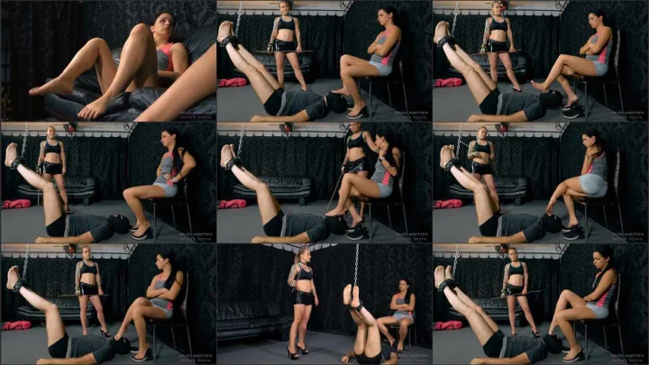 Screenshot 1 aus Corporal Punishment and Foot Domination, Bastinado For Bad Licks with Mistress Kittina and Mistress Anette