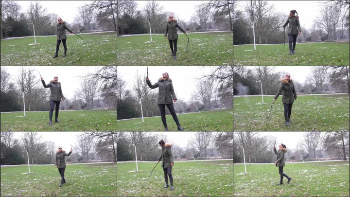 Screenshot 1 aus POV Female Corporal Punishment, 2nd Wintercracking with Miss Lina