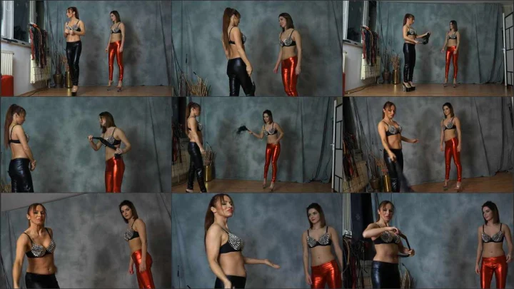 Screenshot 1 aus Spanking POV Whipping, Mother Teaching Daughter to Whip with Lady Olga and Lady Kat