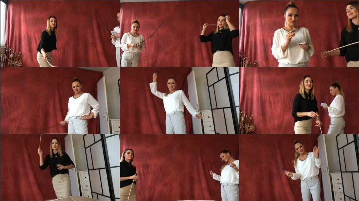 Screenshot 1 aus POV Caning, The Cruel Game Of Cards with Lady Olga and Lady Kat