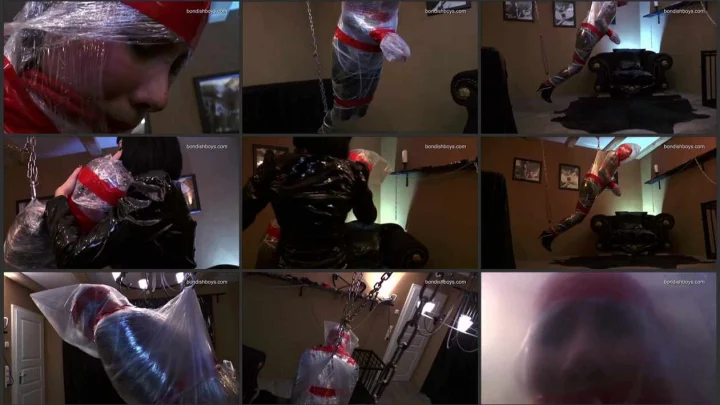Screenshot 1 aus Wrapped and Mummified, Suspension Sexual Bondage in Clingfilm