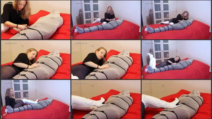 Screenshot 1 aus Pantyhose Bondage and Foot Fetish, Teased with Boots
