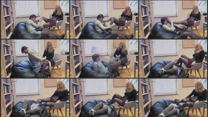 Screenshot 1 aus Footslave Boots Bondage with Mistress Dina