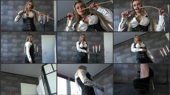 Screenshot 1 aus Femdom POV Caning Clip, The Cane Mistress with Miss Rubin