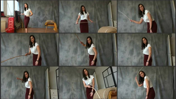 Screenshot 1 aus Class a Femdom POV Clip, Caning Exercises with Lady Sarah