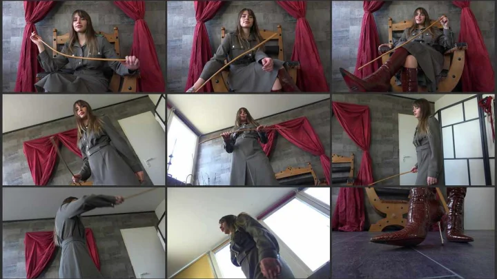 Screenshot 1 aus Beautiful Young Lady with An Angel Smile, The Caning Officer with Mistress Sybilla
