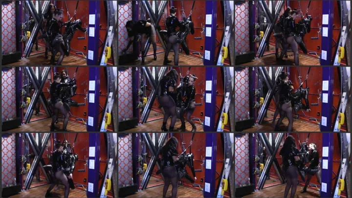 Screenshot 1 aus Cybill Troy and Her Friend Madame V in Zero-Gravity Gimp Strap-on Fuck
