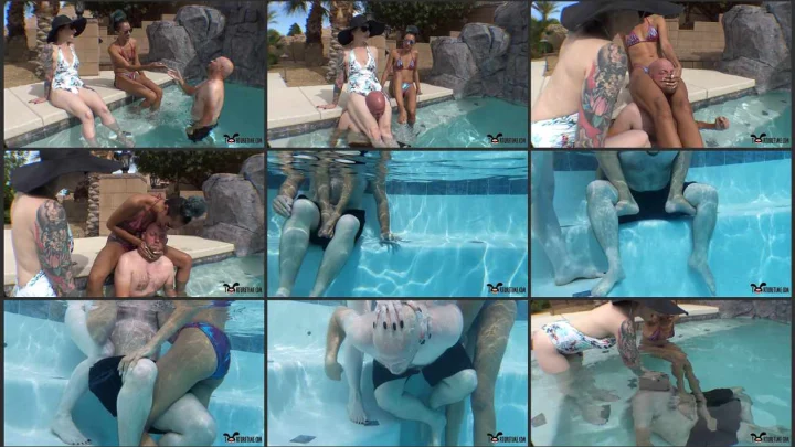Screenshot 1 aus Aqua X, Dante und Olivia Rose in Pool Perv Wird Eine Lektion Erteilt