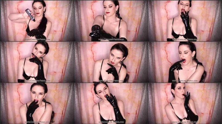 Screenshot 1 aus Mein Outfit mit glänzenden Latexhandschuhen und rubinroten Lippen